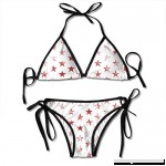 Distressed Red Stars On White Grunge Vintage 4th of July American Flag Stars Sexy Boxing Bikini Women Halterneck Top Set Swimsuits Beach Swimming  B07PZVFRNK